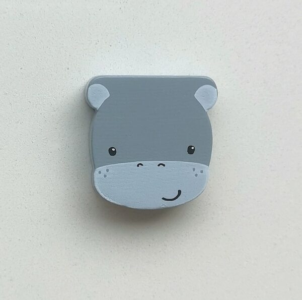 Testa Ippopotamo Hippo Legno Baby Grigio