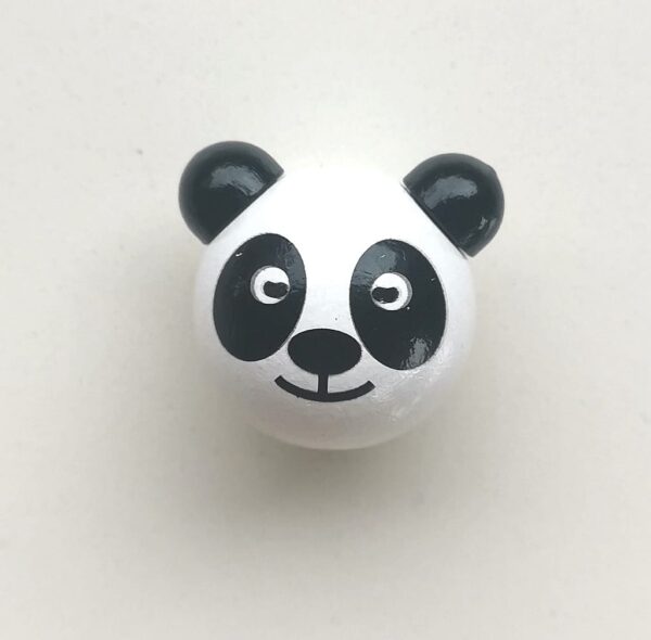 perlina panda 3D legno bianco e nero