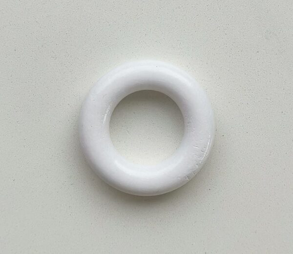 Anello mini senza foro bianco in legno