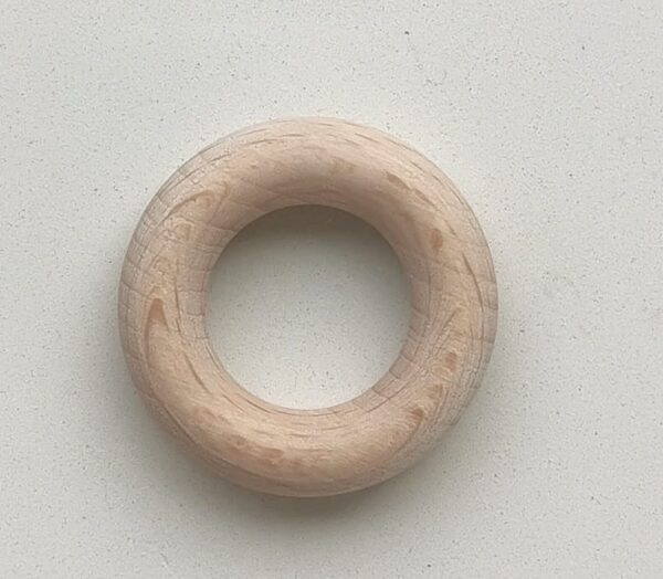 Anello mini senza foro in legno naturale burattato